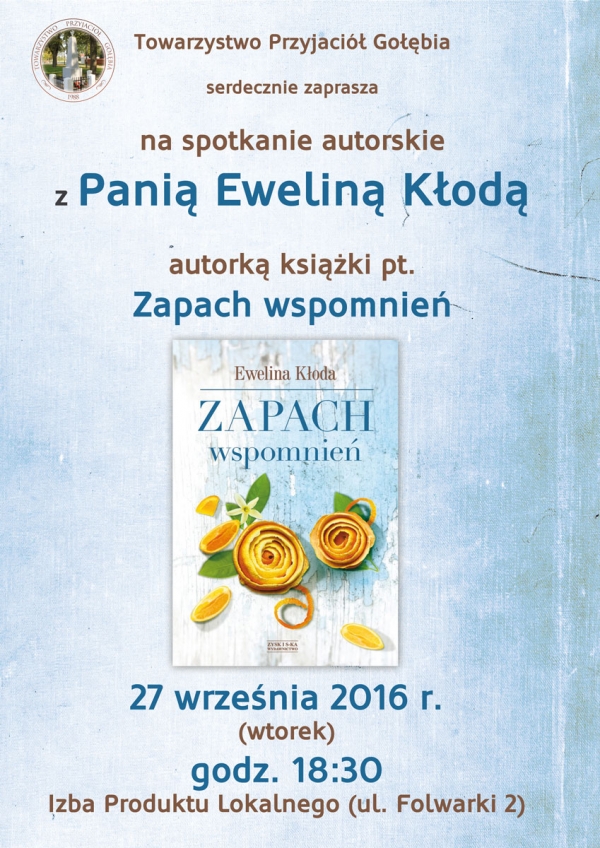 Zapraszamy na spotkanie autorskie z Panią Eweliną Kłodą