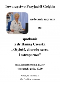 Zaproszenie na spotkanie z dr Hanną Czerską