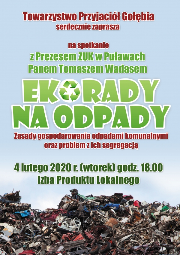 "Ekorady na odpady" - zapraszamy na spotkanie z Prezesem ZUK w Puławach